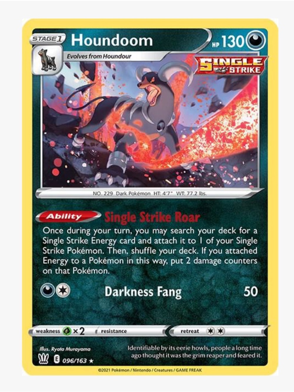 Houndoom SWSH05: Battle Styles Pokemon Trading Card
